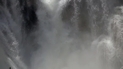 Waterfall huge slow motion close up Stock Footage 77817203