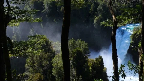 Waterfall in Huilo Huilo Stock-Footage 83061220
