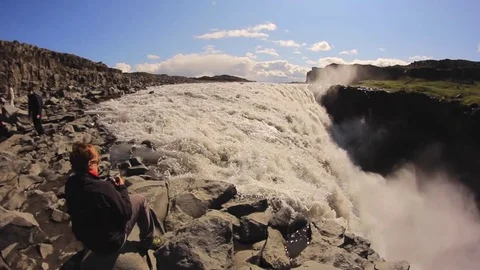 Waterfall in Iceland Stock Footage 71556977