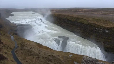 Waterfall on Iceland Video stock 72970283