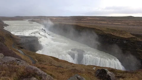 Waterfall on Iceland Video stock 73011712