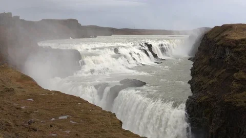 Waterfall on Iceland Video stock 73011759