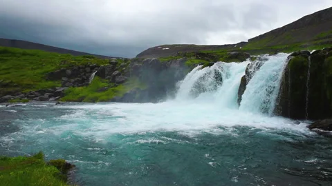 Waterfall in Iceland Stock Footage 99859343