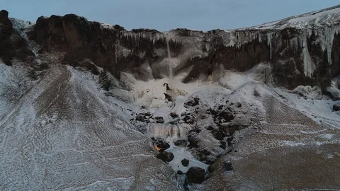 Waterfall in Iceland Stock Footage 122313490