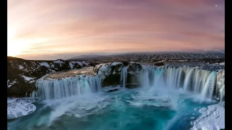 Waterfall at Iceland 库存影片 288198976