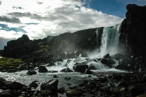 Waterfall iceland 写真素材