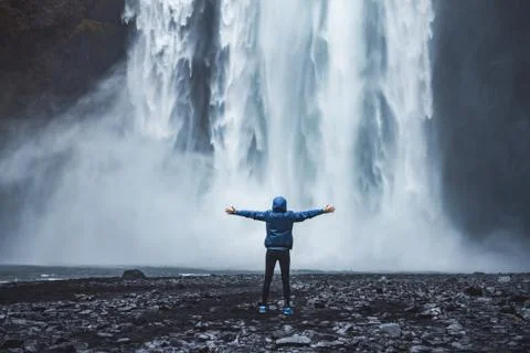 Waterfall in Iceland Stock Photos