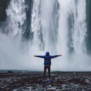 Waterfall in Iceland Stock Photos