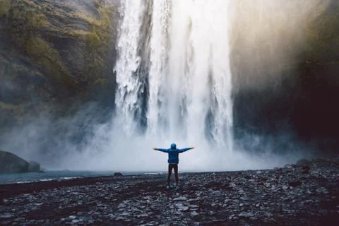 Waterfall in Iceland Stock Photos