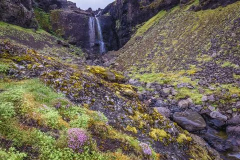 Waterfall in Iceland Fotos de archivo
