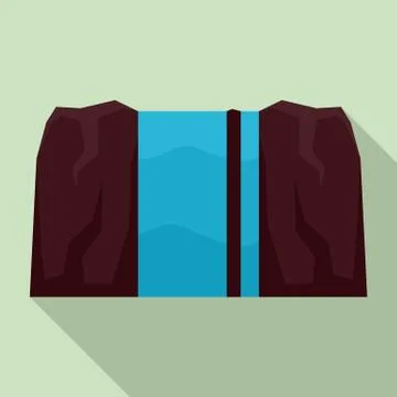 Waterfall icon, flat style Stock Illustration