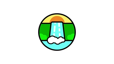Waterfall Icon Stock Footage 335815937