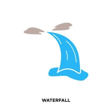 Waterfall icon isolated on white background for your web, mobile and app desi イラスト素材