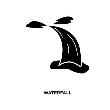 Waterfall icon isolated on white background for your web, mobile and app desi Stock Illustration