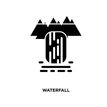 Waterfall icon isolated on white background for your web, mobile and app desi Stock Illustration