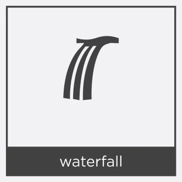 Waterfall icon isolated on white background Stock Illustration