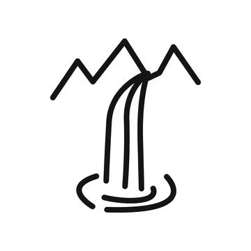 Waterfall icon linear vector graphics sign Stock Illustration