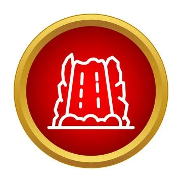 Waterfall icon sign representing falling water natural landscape Stock Illustration