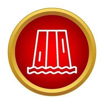 Waterfall icon symbolizing nature and flowing water Stock Illustration