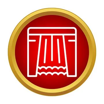 Waterfall icon symbolizing power and natural flow Illustrazione stock