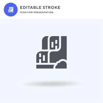 Waterfall icon vector, filled flat sign, solid pictogram isolated on white, l 스톡 일러스트