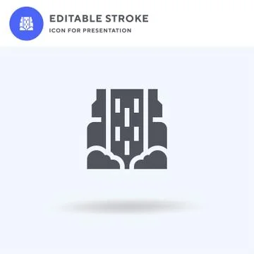 Waterfall icon vector, filled flat sign, solid pictogram isolated on white, logo Stock Illustration