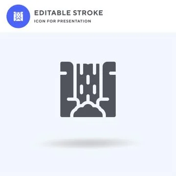Waterfall icon vector, filled flat sign, solid pictogram isolated on white, l Stock Illustration