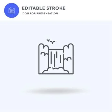 Waterfall icon vector, filled flat sign, solid pictogram isolated on white, l Illustrazione stock
