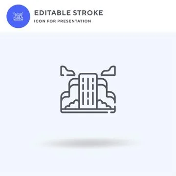 Waterfall icon vector, filled flat sign, solid pictogram isolated on white, logo 스톡 일러스트