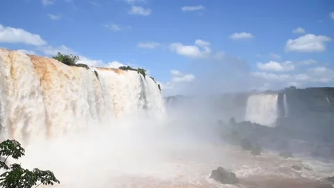 Waterfall at the Iguau River Falls Stock Footage 194397174