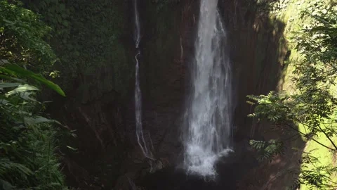Waterfall inside an extinct volcano, Costa Rica 4K Stock Footage 184583393