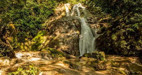 A waterfall inside the forest Stock Footage 111971718