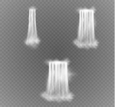 Waterfall, isolated on transparent background.vector illustration. A stream of Stock Illustration