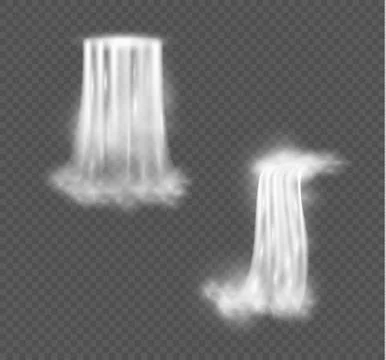 Waterfall, isolated on transparent background.vector illustration. A stream of Stock Illustration