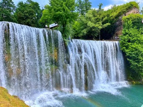 Waterfall in Jajce Stock Photos