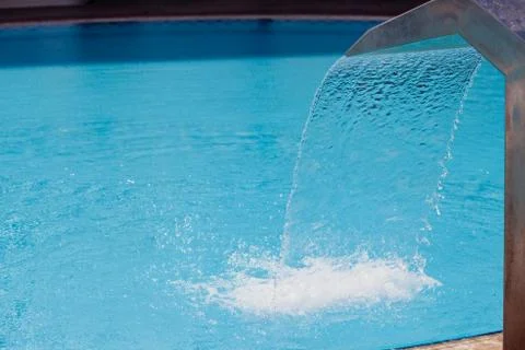 Waterfall jet and texture of falling water Stock Photos