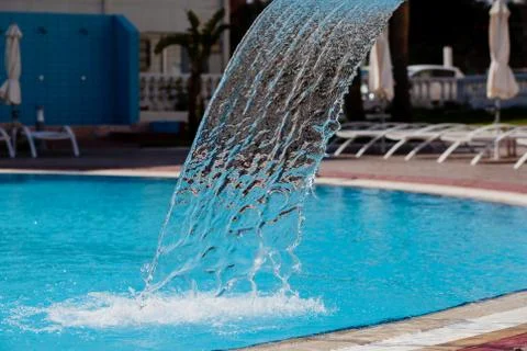 Waterfall jet and texture of falling water Stock Photos