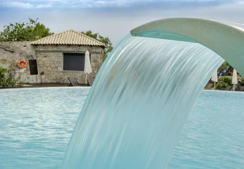 Waterfall jet with jacuzzi in action Stock Photos