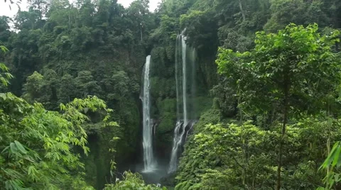 Waterfall  in jungle. Indonesia Stock Footage 44917692