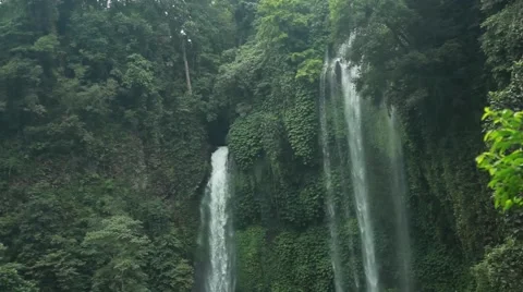 Waterfall  in jungle. Indonesia Stock Footage 44917700