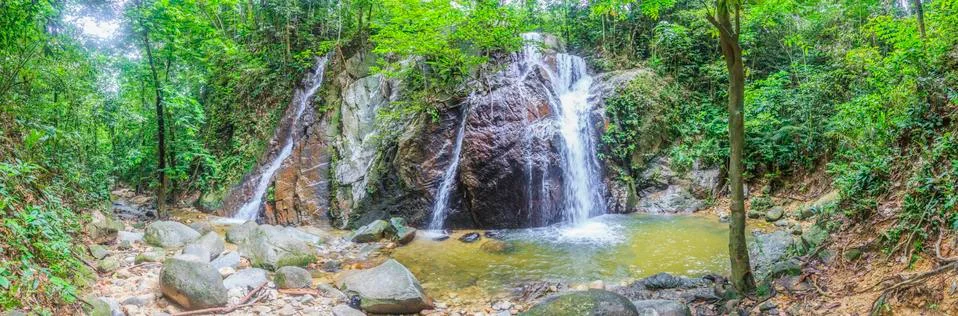 Waterfall in the jungle of Malaysia Stock Photos