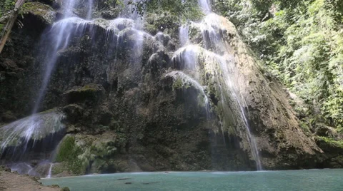 Waterfall in jungle.  Philippines. Stock Footage 37277832