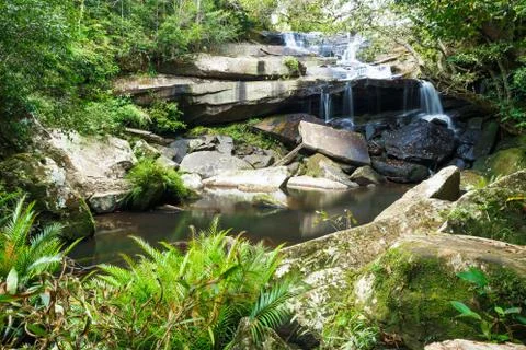 Waterfall in jungle Stock Photos