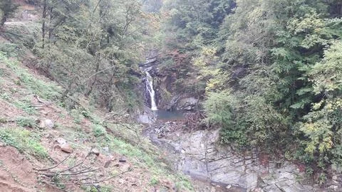 Waterfall into jungle Stock Photos