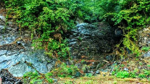 Waterfall into jungle Stock Photos