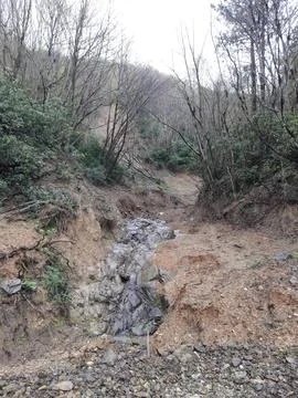 Waterfall into jungle 스톡 사진
