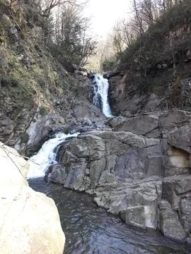 Waterfall into jungle Stock Photos