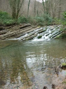Waterfall into jungle Stock Photos