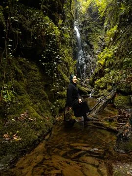 Waterfall into jungle Stock Photos