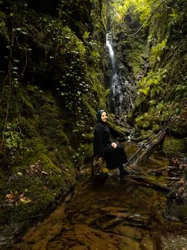 Waterfall into jungle Stock Photos